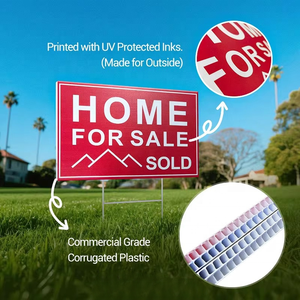 لافتات بلاستيكية مموجة من البولي بروبيلين للساحات الخارجية مطبوعة حسب الطلب 2026 لافتات حملات من الكوروبلاست مع أوتاد على شكل حرف H - Product Image 2