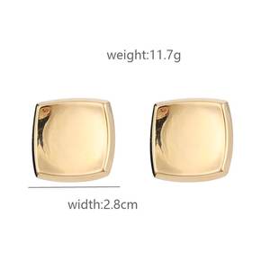 Boucles d'oreilles créoles tendance de haute qualité en acier inoxydable plaqué or avec motif floral personnalisé, design creux, ensemble de bijoux imperméable pour les fêtes - Product Image 2