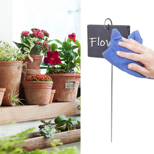 <span class=keywords><strong>D</strong></span>écoration de jardin : Étiquettes en <span class=keywords><strong>ardoise</strong></span> de haute qualité, marqueurs de plantes en <span class=keywords><strong>ardoise</strong></span>, <span class=keywords><strong>10</strong></span> pierres, <span class=keywords><strong>10</strong></span> supports métalliques, 2 stylos en pierre coulissants - Product Image 4