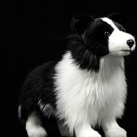 Peluche chien Border Collie mignon en fausse fourrure, fait main, 31cm-50cm, sans rembourrage, simulation de chien, cadeau