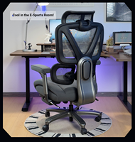 Chaise de bureau ergonomique robuste avec soutien lombaire, en maille, avec accoudoirs, pour homme, idéale pour la maison, le bureau, l'hôtel, le gaming e-sport, inclinable et réglable en hauteur
