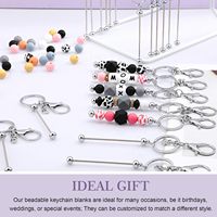 En gros, barre de porte-clés en métal pour perles avec fermoir mousqueton, pour la création de breloques de sac, porte-clés, pendentifs et autres articles artisanaux personnalisés pour femmes