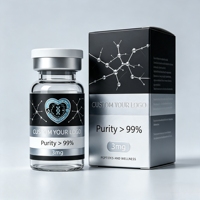 Ampoule de peptides avec étiquette en feuille d'argent, PET transparent, 3 ml, 5 ml, 10 ml, usage de recherche uniquement
