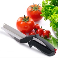 Offre Spéciale Ciseaux de cuisine 2-en-1 Coupe-légumes multifonction intelligent avec couteau et planche à découper