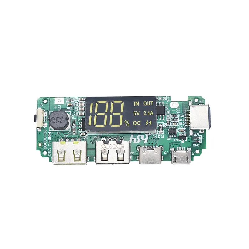 USB הכפול 5V 2.4A מיקרו/סוג-C LED USB נייד כוח בנק 18650 טעינת מודול