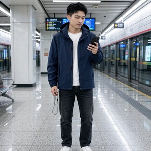 <strong>Men</strong> Hooded <strong>Fleece</strong> Lined Jacket Windproof Water Resistant Casual Outerwear for Daily Commute Outdoor <strong>Walking</strong> Support Custom Logo - Product Image 4