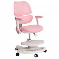 Chaise d'étude réglable pour enfants, inclinable et pivotante, avec siège en plastique, support lombaire et repose-pieds, idéale pour la maison, la chambre et la maternelle