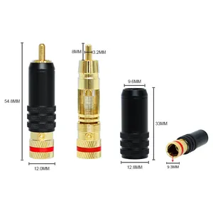 Connecteur <span class=keywords><strong>jack</strong></span> <span class=keywords><strong>RCA</strong></span> grande taille en laiton et plaqué or Fiche <span class=keywords><strong>RCA</strong></span> mâle 9mm - Product Image 3