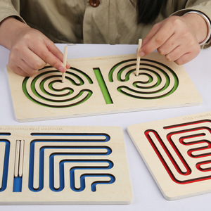 Rompecabezas de laberinto de madera para niños de 4 a 6 años, juguete para el desarrollo del cerebro, entrenamiento de habilidades motoras finas, juego educativo - Product Image 1