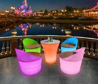 Chaise de table lumineuse, imperméable, en plastique écologique, moderne, pour jardin, portable, légère, pour camping en plein air, Taiyangmao TC-09
