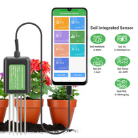Testeur de sol 7 en 1, sonde de mesure de l'humidité du sol, du pH, de l'EC, de la température et du NPK en temps réel, avec lecture directe sur téléphone mobile via USB