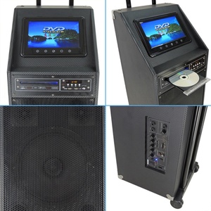 Loa di động bằng gỗ tích hợp nhiều chức năng với USB/<span class=keywords><strong>SD</strong></span>/FM/Mic không dây/điều khiển từ xa/Màn hình 7 hoặc 9 inch/DVD/Pin sạc - Product Image 2