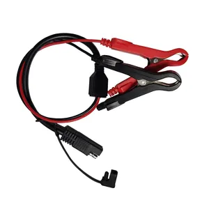 Clip de batería de cocodrilo de plástico de 90mm, Cable de enchufe rápido SAE, carcasa completamente aislada, Clip de cocodrilo para coche 16AWG 1m