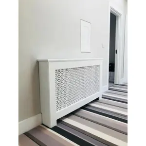 Copertura del radiatore armadio in legno bianco o grigio tradizionale Cross Design griglia bianca grande copertura del radiatore in MDF