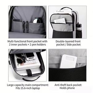 Custom logo Cheap Designer Business Leisure <b>Large</b> Capacity USB Waterproof Mochila <b>Bag</b> Bagpack Travel Back Pack <b>Laptop</b> Backpacks - Product Image 6