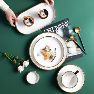 Chine Fournisseur Vaisselle Dîner Complet Ensembles 18 pcs Blanc Vert <span class=keywords><strong>Royal</strong></span> En Céramique Dîner Ensemble Pour Restaurant - Product Image 3