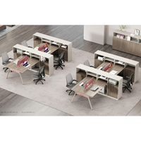 Poste de travail modulaire moderne personnalisé pour personnel de bureau, cloison en panneaux de bois pour 2/4/6 personnes, bureau en cubicle, mobilier de bureau OEM