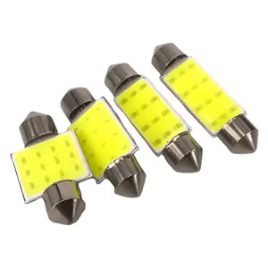 Ampoule Led multicolore DC12V, forme de dôme, 12 puces COB, éclairage d'intérieur pour voiture, lumière de la plaque d'immatriculation C5W C10W, 31/36 39/42mm