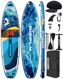 กระดานยืนพายแบบเป่าลม PF ปรับแต่งได้ ขนาด 11'x34''x6'' Tavola SUP กีฬาทางน้ำ เล่นเซิร์ฟ สองชั้น สำหรับตกปลา BF10/4 ทนทาน - Product Image 1