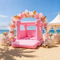 Château gonflable rose pour mariage, château gonflable romantique pour jardin, cour, fête, décoration de fête