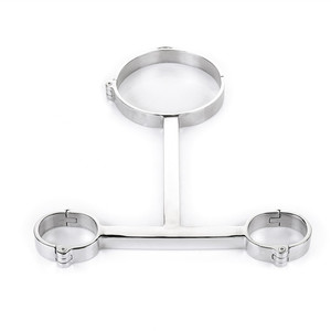 Menottes de collier de retenue d'engrenage BDSM en acier inoxydable pour les jouets fétichistes sexuels Jeux de bondage en corde pour les couples mariés - Product Image 1