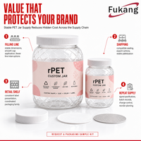 Emballages personnalisés en RPET transparent texturé avec bouchon à vis blanc, joint en aluminium, étiquette rose, sans BPA, service d'usine OEM ODM