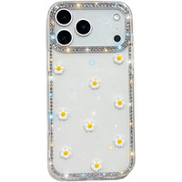 Coque de téléphone souple en TPU avec cadre diamanté et paillettes de luxe pour iPhone 17 16 15 14 Pro Max Plus, protection antichoc