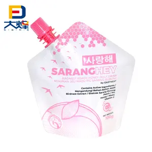 High Barrier Coconut Shape Stand Up Spout Pouch Doypack Bag For Fruit Juice Jelly Energy Drink Packaging