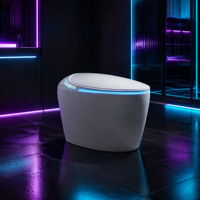 WC intelligent suspendu gris avec bidet électrique, couvercle automatique, siège chauffant, double chasse et télécommande