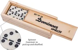 Đôi Sáu <span class=keywords><strong>Domino</strong></span> Và Bộ <span class=keywords><strong>Domino</strong></span> Đầy Màu Sắc Bằng Gỗ Với Hộp Gỗ Và 28 Bộ Trò Chơi <span class=keywords><strong>Domino</strong></span> - Product Image 5