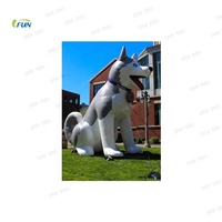 Animaux de dessin animé gonflables publicitaires réalistes personnalisés Modèle Husky/Chiot Loup Chien Tissu Oxford Certifié EN14960 Marque IFUN