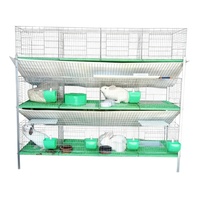 Cage à lapins commerciale galvanisée à chaud, épaissie et à structure renforcée, facile à nettoyer