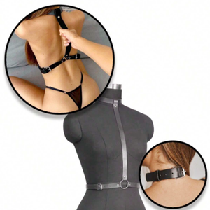 Giocattolo Sessuale per Donna BDSM con Manette in Pelle, Imbracatura SM, Lingerie, Morsetti per Capezzoli, <span class=keywords><strong>Collare</strong></span> del Piacere, <span class=keywords><strong>Bondage</strong></span> per Adulti per Coppie - Product Image 6