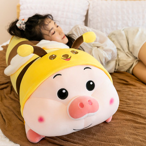 Venta caliente 60cm Bee Dressing Pig Peluche de juguete Bee Suit Piggy Pillow Big Eyes Pig Doll Cuddly Plushies - Product Image 2