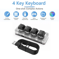 Mini Teclado RGB de 3 Teclas Personalizable con Cable, Perilla Macro, Tecla de Atajo para Copiar y Pegar, Teclado Mecánico Mini para Juegos E-sports con Interruptores Intercambiables en Caliente