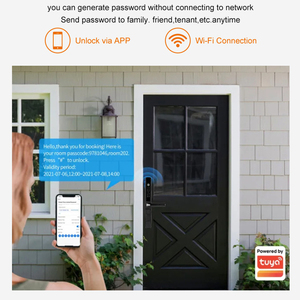 Tuya แอป WiFi ล็อคประตูอัจฉริยะเพื่อความปลอดภัยด้วยรหัสผ่านไบโอเมตริกซ์ - Product Image 4
