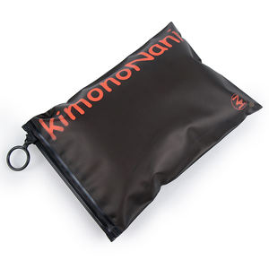 Frost özel Mylar yuvarlak Zip kilit giyim ambalaj poşetleri özel Logo LDPE plastik su geçirmez geri dönüştürülebilir - Product Image 3