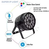 Projecteur LED Par Wash 18x10W RGBW 4-en-1 DMX512 à Activation Sonore pour Éclairage de Scène DJ, Discothèque et Fêtes