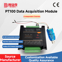 Module d'acquisition de données de température PT100 RTD à 8 canaux, RS485 Modbus RTU, qualité industrielle, montage sur rail DIN