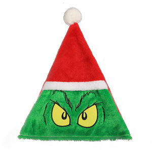 Gorro de <span class=keywords><strong>Grinch</strong></span> Personalizado, Gorro Navideño de Algodón Bordado con Bloques de Color, para Adultos y Niños, Decoración para la Cabeza de 48-50 cm, para Fiestas - Product Image 6