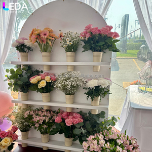 LEDA Venta al por mayor de soportes de pared redondos de PVC de alta calidad para decoración floral en bodas y recepciones, con logotipo personalizado - Product Image 3