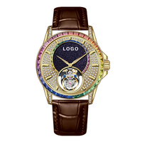 Jam tangan mekanis otomatis pria, arloji Tourbillon multifungsi baja 316L safir mewah tahan air OEM/ODM desain baru