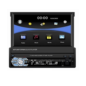 Reproductor MP5 para Auto de 7 Pulgadas, Un Solo DIN, Retráctil Manual, Pantalla Táctil Capacitiva, AUX, Tarjeta TF, USB - Product Image 1