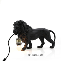 Lampe antique en résine 3D en forme de lion, statue d'art pour la décoration de la maison, lampe de table, vente en gros