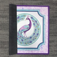 Tapis de Mahjong Élégant Violet à Motifs Floraux Antidérapant Silencieux Artistique Décoratif
