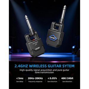 Lekato Wireless Guitar System 2.4GHz Transmitter Receiver With Charging <b>Box</b> For Guitar Bass Electric Violin Keyboard - Product Image 2
