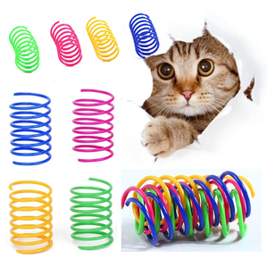 Juguetes para Gatos en Espiral de Colores, Estilo Simple de Plástico para Pasar el Tiempo, Interactivos, Duraderos, Resistentes, de Alta Calidad - Product Image 1