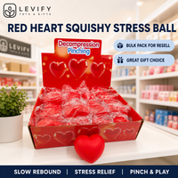 Balle anti-stress souple Cœur Rouge 2026 à rebond lent, jouet sensoriel à presser doucement pour apaiser les mains, soulager la pression et apaiser au quotidien