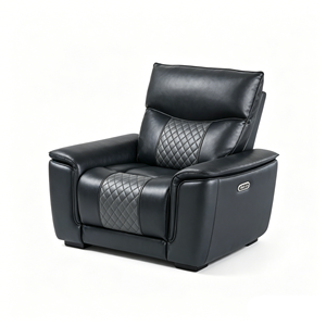 Juego de Sofás de Cuero Reclinables Manuales Cuadrados Modernos con Materiales de Primera Calidad y Patas Metálicas para 3+2 Plazas, Comodidad para Cine en Casa - Product Image 3