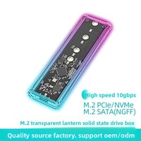 Caja Transparente para Disco Duro M2 RGB, NGFF NVME SATA PCIe, Protocolo Dual, 10Gbps, SSD, Disco de Estado Sólido, Carcasa para Disco Duro de 4T